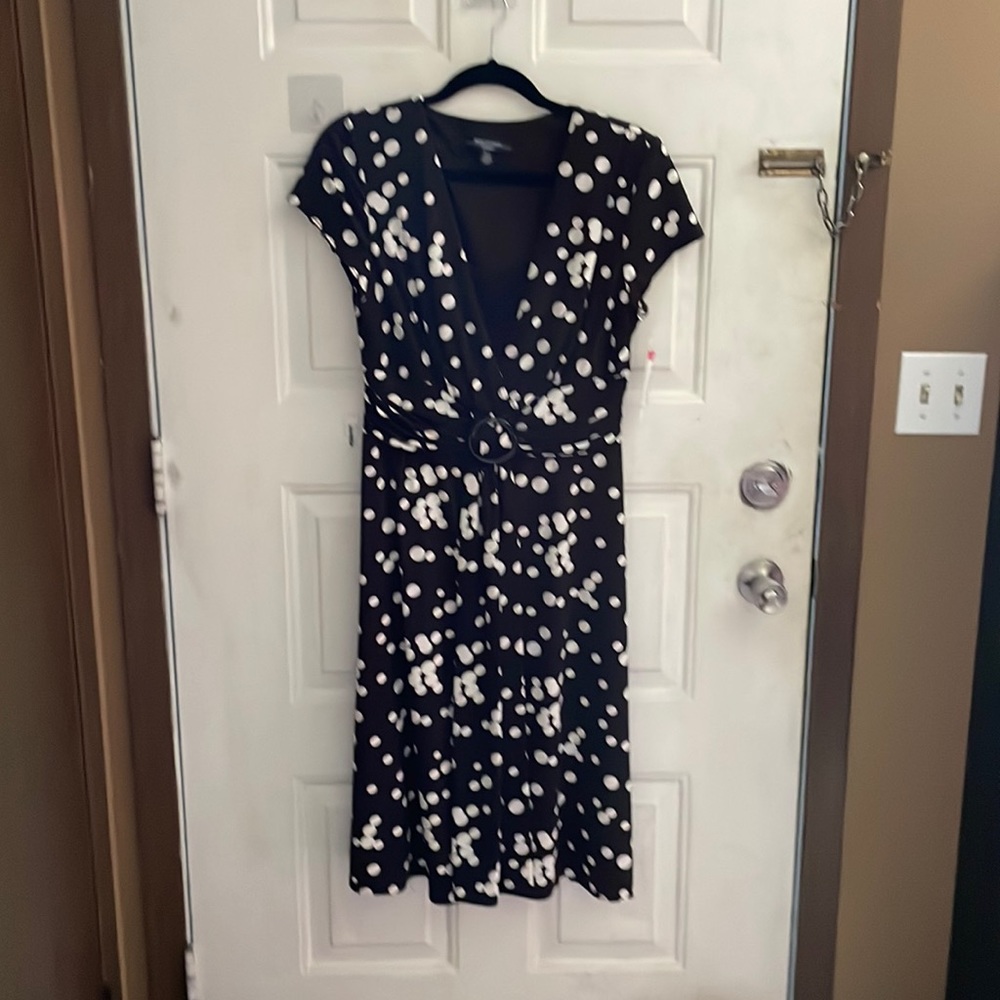 Never worn dark brown polka dot dress
